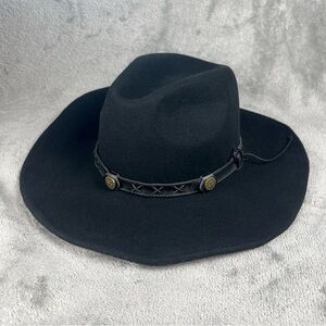 TWISTER Dakota 100% Wool Comfort Felt Black Cowboy Western Hat Size MED